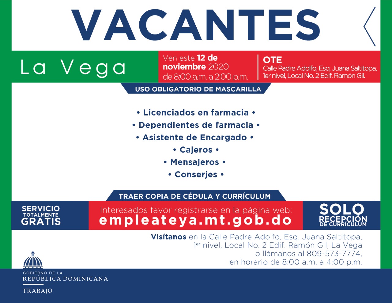 SENAE invita jornada de empleo en La Vega para empresa de servicio
